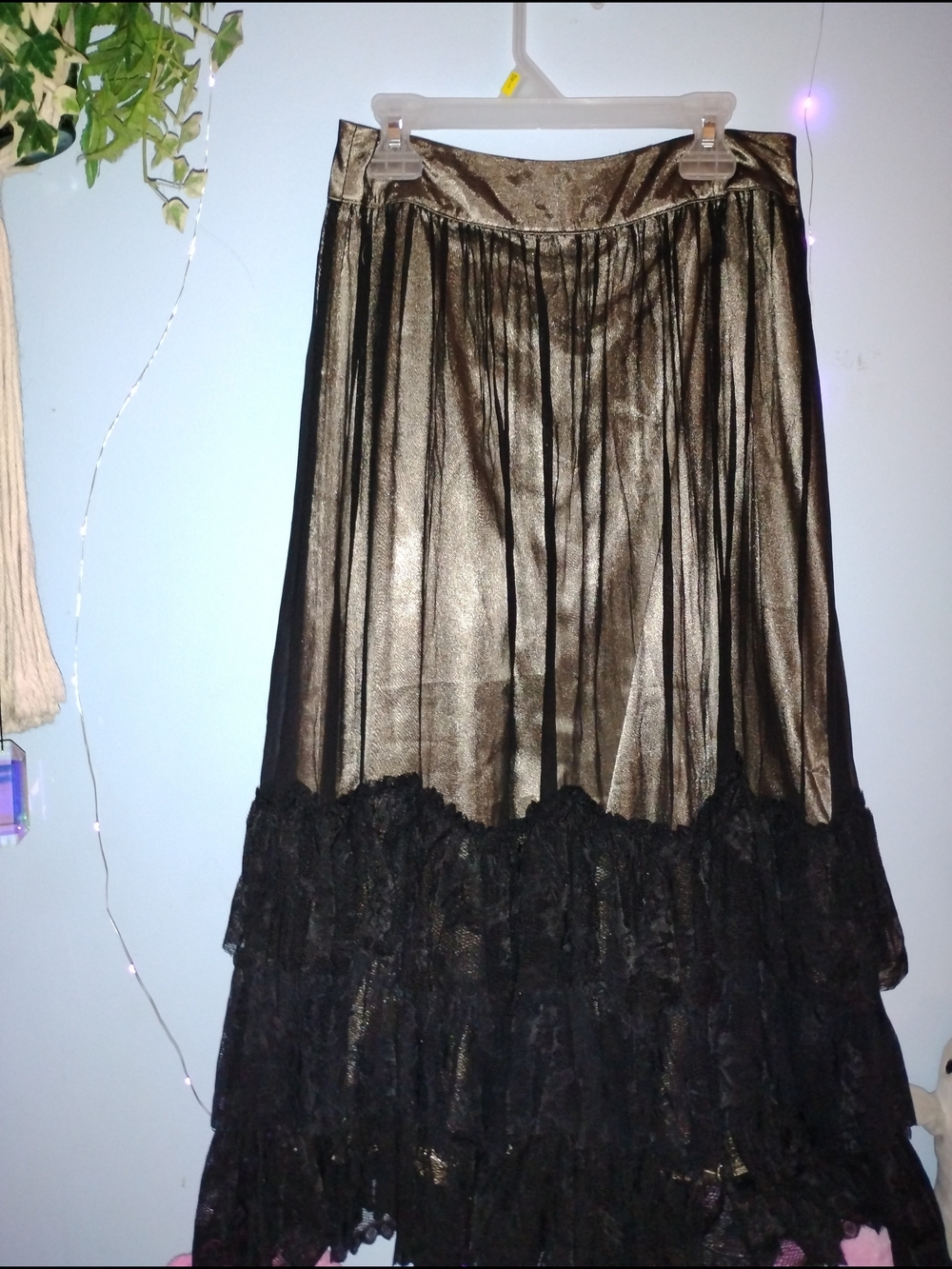 Tristan Black Lace Maxi Skirt 100% Silk Under Lace